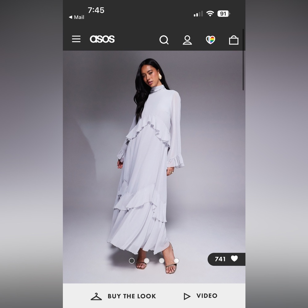 ASOS Light Gray Maxi Dress